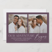 Invitation Notre aventure commence Fiançailles photo Faire-pa (Devant)