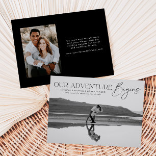 Invitation Notre aventure commence Fiançailles photo Faire-pa