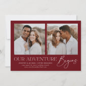 Invitation Notre aventure commence Fiançailles photo Faire-pa (Devant)