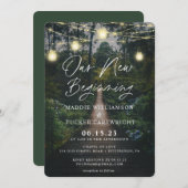 Invitation Notre aventure commence | Forêt rustique Enregistr (Devant / Derrière)