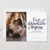 Invitation Notre Aventure Commence Le Mariage Enregistrer La  (Devant)