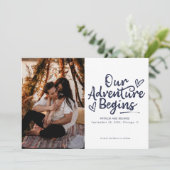 Invitation Notre Aventure Commence Le Mariage Enregistrer La  (Debout devant)