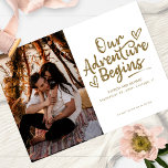 Invitation Notre Aventure Commence Le Mariage Enregistrer La<br><div class="desc">Notre Aventure Commence Le Mariage Enregistrer La Date Photo Invitation</div>