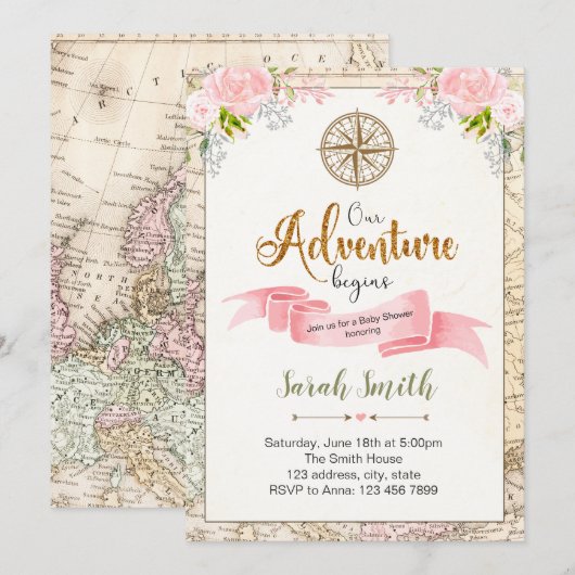 Invitation Notre aventure commence l'invitation (Devant / Derrière)