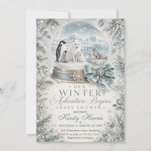 Invitation Notre aventure hivernale commence Baby Shower
