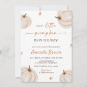 Invitation Notre Baby shower d'automne petit Citrouille (Devant)
