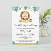 Invitation Notre Baby shower de la Couronne du petit roi Lion (Debout devant)