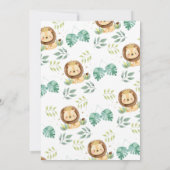 Invitation Notre Baby shower de la Couronne du petit roi Lion (Dos)