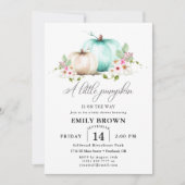 Invitation Notre Baby shower Élégant Petit Citrouille (Devant)