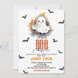 Invitation Notre Boo Presque Dû Fantôme Halloween Baby Shower