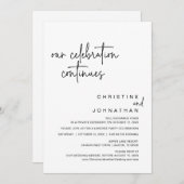 Invitation Notre Célébration Continue, Mariage Elopement Part (Devant / Derrière)