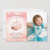 Invitation Notre Citrouille 2e anniversaire Rose Gold Parties (Devant)