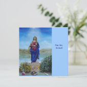 Invitation NOTRE DAME DE bleu clair rouge vert brun (Debout devant)