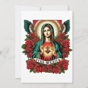 Invitation Notre-Dame de Guadalupe Mère Marie Viva Mexique ar