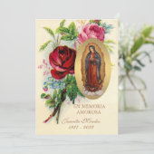 Invitation Notre-Dame de Guadalupe Prière funéraire espagnole (Debout devant)