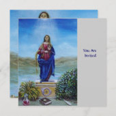 Invitation NOTRE DAME DE LA LUMIÈRE Vierge de l'Immaculée Con (Devant / Derrière)