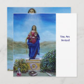 Invitation NOTRE DAME DE LA LUMIÈRE Vierge de l'Immaculée Con (Devant / Derrière)