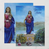 Invitation NOTRE-DAME DE LUMIÈRE Madone de l'Immaculée Concep (Devant / Derrière)