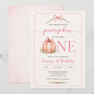 Invitation Notre Douce Petite Citrouille Premier Anniversaire