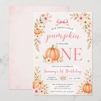 Invitation Notre Douce Petite Citrouille Premier Anniversaire