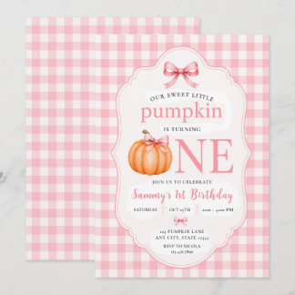 Invitation Notre Douce Petite Citrouille Premier Anniversaire