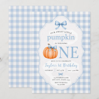 Invitation Notre Douce Petite Citrouille Premier Anniversaire
