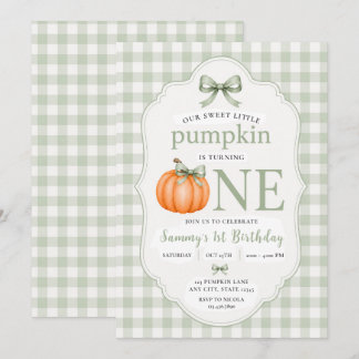 Invitation Notre Douce Petite Citrouille Premier Anniversaire