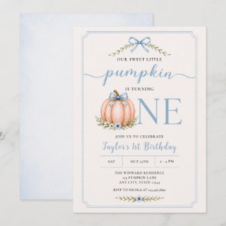 Invitation Notre Douce Petite Citrouille Premier Anniversaire