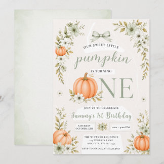 Invitation Notre Douce Petite Citrouille Premier Anniversaire