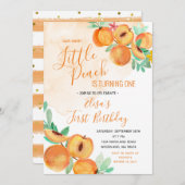 Invitation Notre douce Petite Pêche Anniversaire (Devant / Derrière)