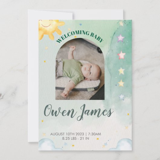 Invitation Notre doux bébé est arrivé (Devant)