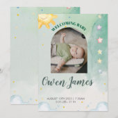 Invitation Notre doux bébé est arrivé (Devant / Derrière)