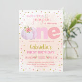 Invitation Notre doux petit citrouille 1er premier anniversai (Debout devant)