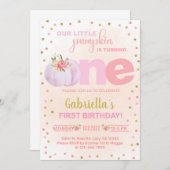 Invitation Notre doux petit citrouille 1er premier anniversai (Devant / Derrière)