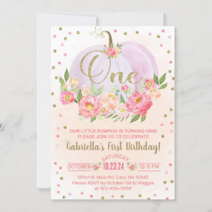 Invitation Notre doux petit citrouille 1er premier anniversai
