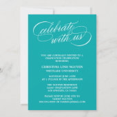 INVITATION NOTRE ÉLÉGANT SCRIPT GRAD | CARTON D'INVITATION À (Dos)