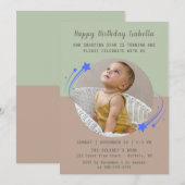 Invitation Notre étoile tournante devient un anniversaire (Devant / Derrière)