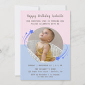 Invitation Notre étoile tournante devient un anniversaire (Devant)