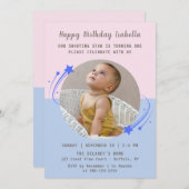 Invitation Notre étoile tournante devient un anniversaire (Devant / Derrière)