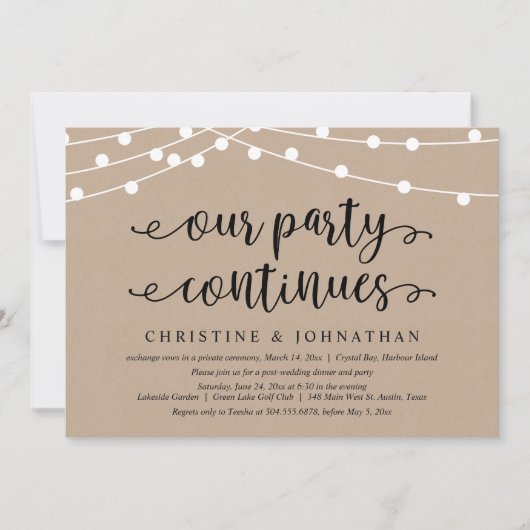 Invitation Notre fête continue, évasion amoureuse (Devant)