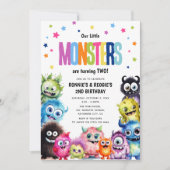 Invitation Notre fête d'anniversaire conjointe des petits mon (Devant)
