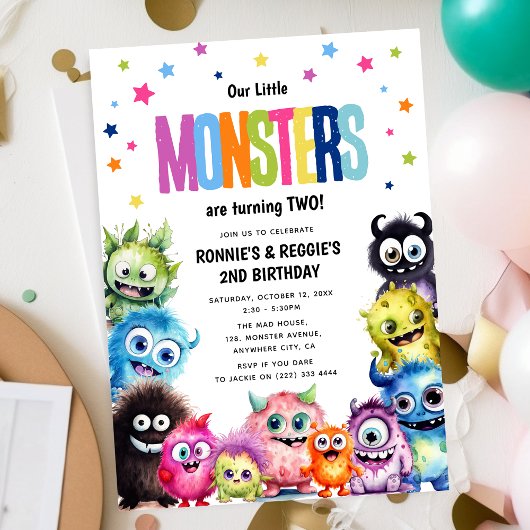 Invitation Notre fête d'anniversaire conjointe des petits mon