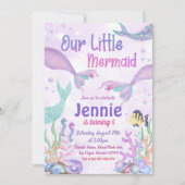 Invitation Notre Fête D'Anniversaire De Sirène Sous La Fête D (Devant)