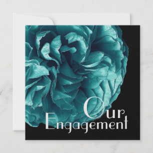 Invitation Notre Fiançailles - Élégant Rose bleu turquoise