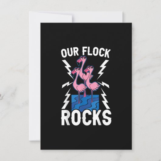 Invitation Notre Flock Rocks Flamant rose Whisperer Pink Feat (Devant)