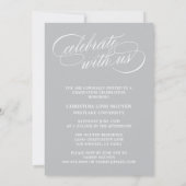 Invitation NOTRE GRAD SCRIPT ÉLÉGANT | CARTEd'INVITATION POUR (Dos)