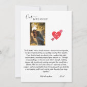 Invitation Notre histoire d'amour journal Cupid Post Coeur ro (Dos)