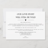 Invitation Notre histoire d'amour sera toujours racontée Chan (Devant)