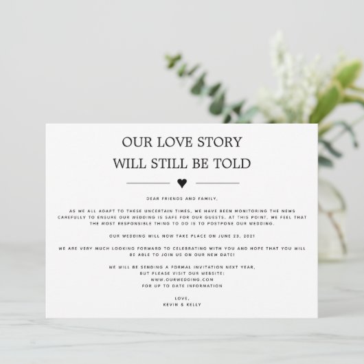 Invitation Notre histoire d'amour sera toujours racontée Chan (Debout devant)