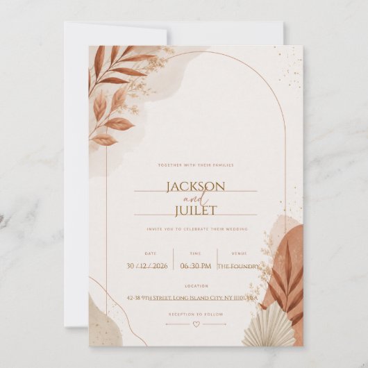 Invitation Notre Jour de Mariage (Devant)